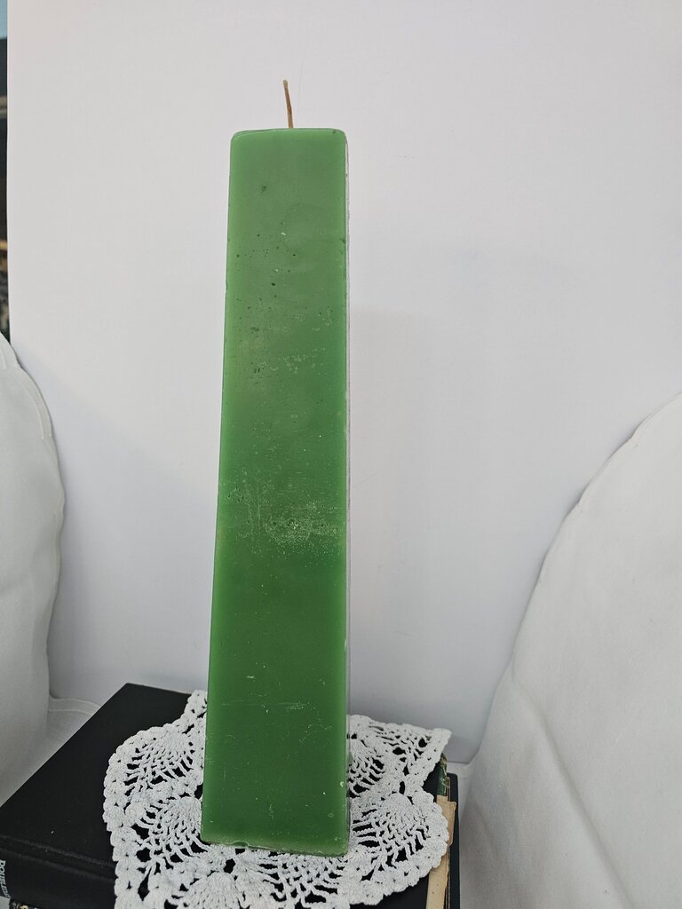 Massive Vintage Green Decorative Candle