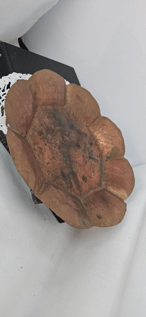 Vintage Copper Flower-Shaped Dish