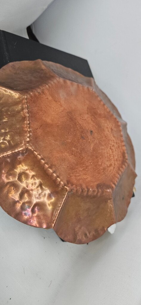 Vintage Copper Flower-Shaped Dish
