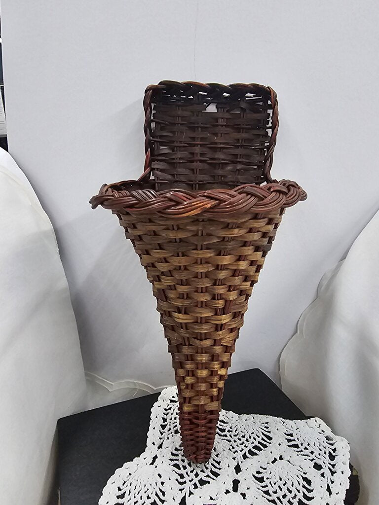 Hanging Woven Cone Basket