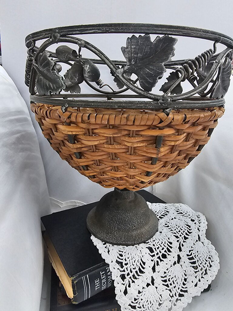 Woven Decorative Bowl with Metal Accents