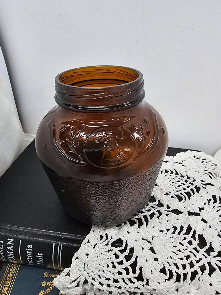 Vintage Amber Glass Jar