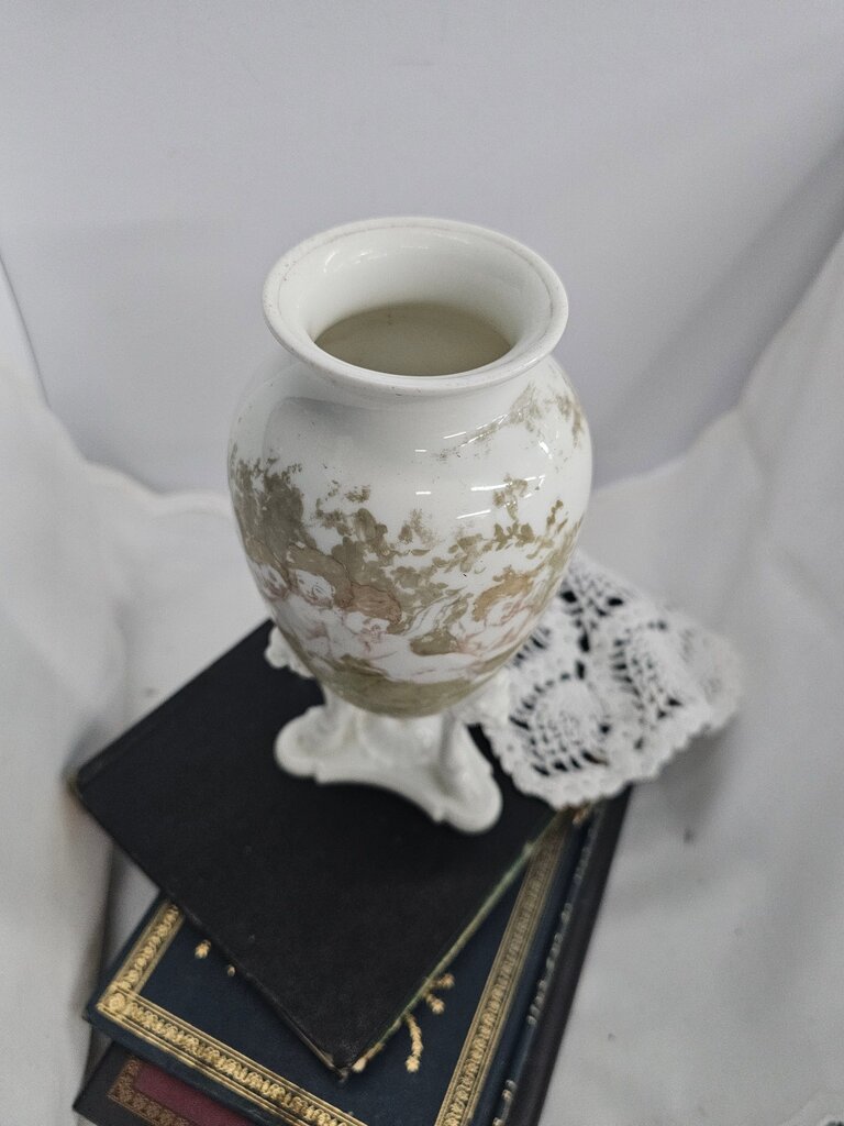 Antique Porcelain Vase with Cherub Design