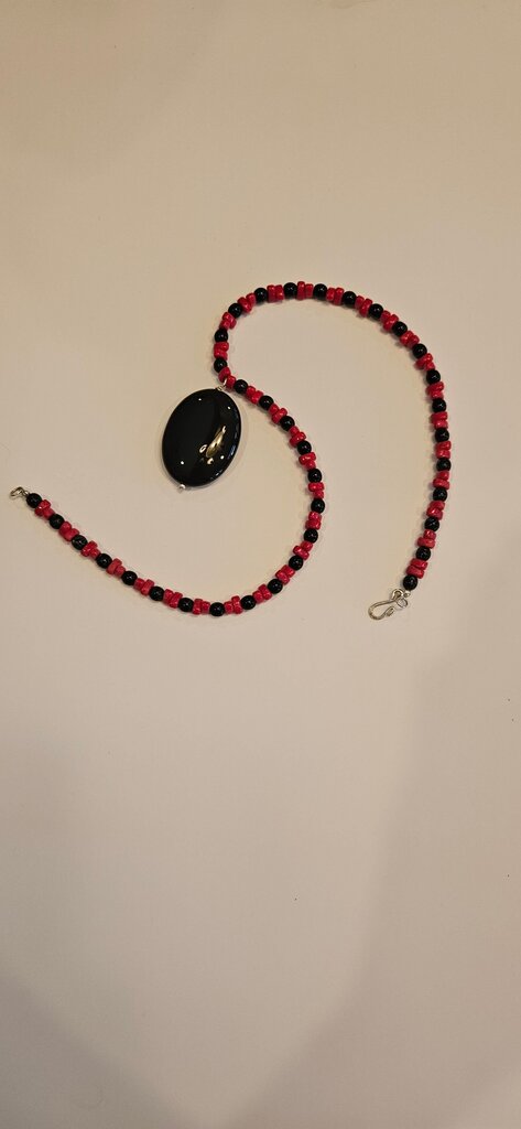 Red and Black Beaded Necklace