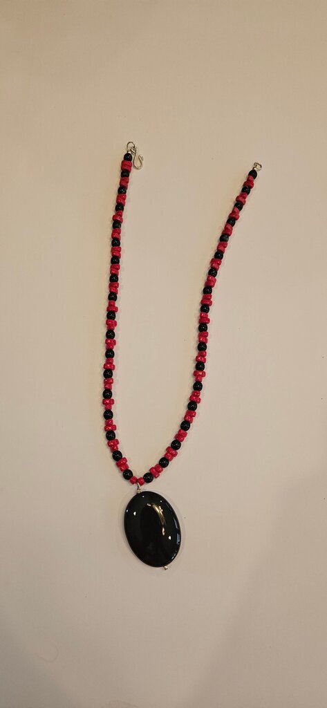 Red and Black Beaded Necklace