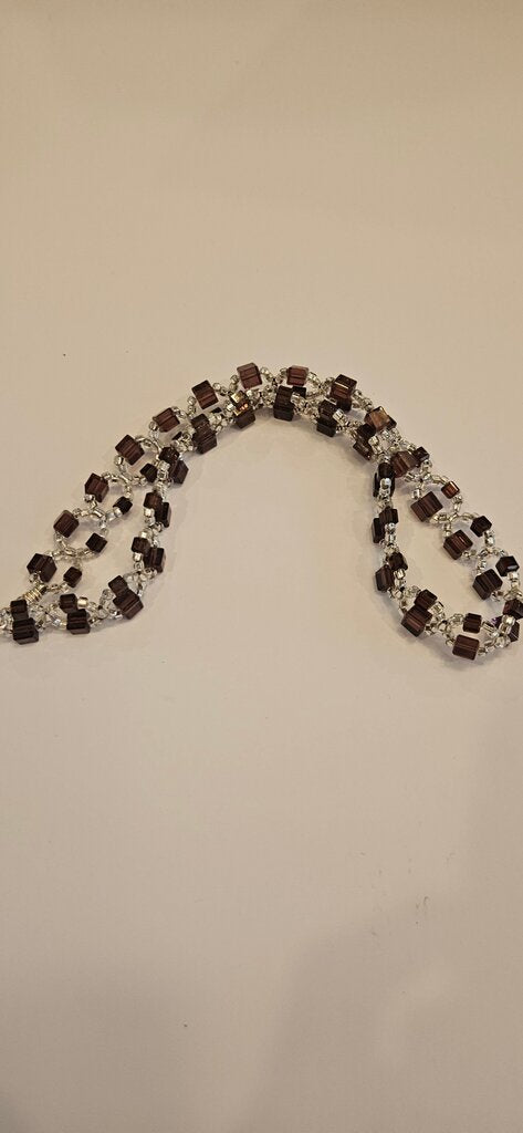 Elegant Brown Beaded Necklace