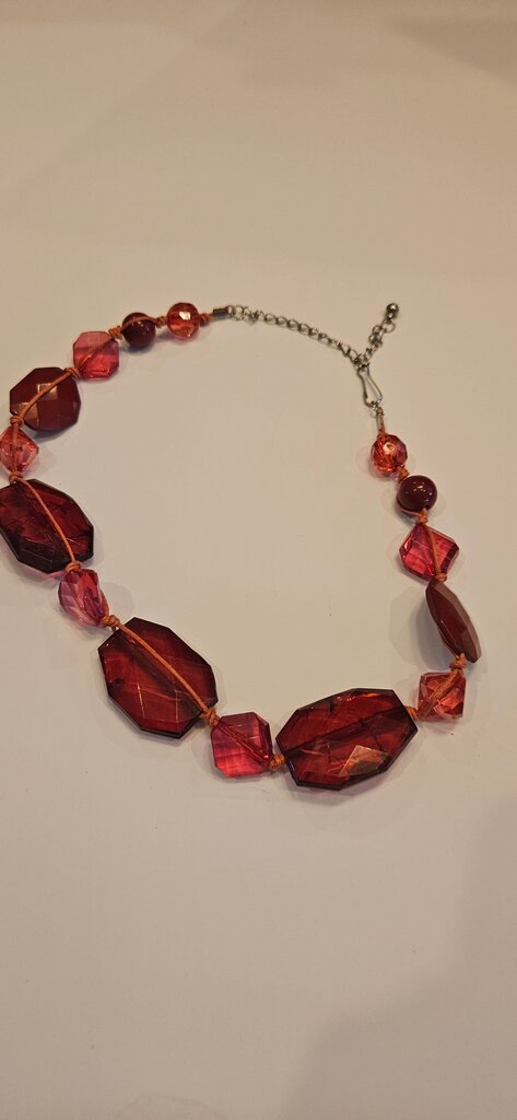 Elegant Red Beaded Necklace
