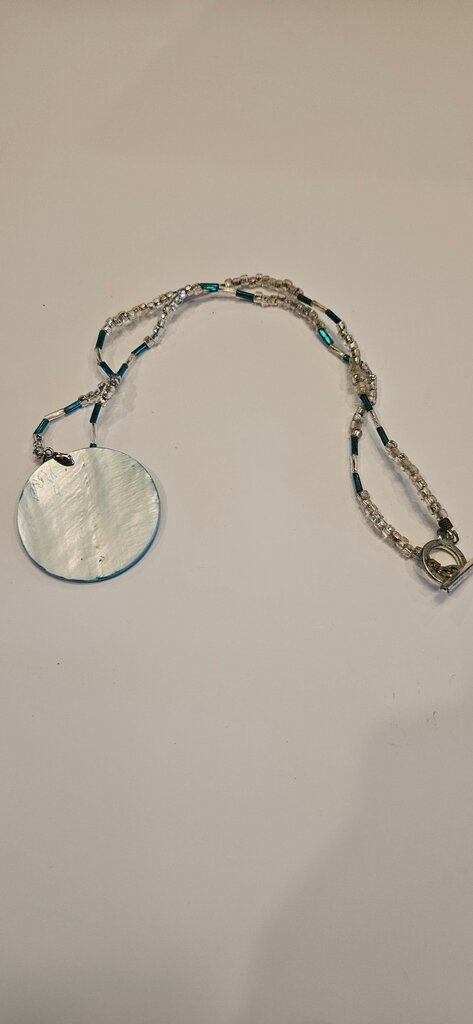 Teal Floral Pendant Necklace