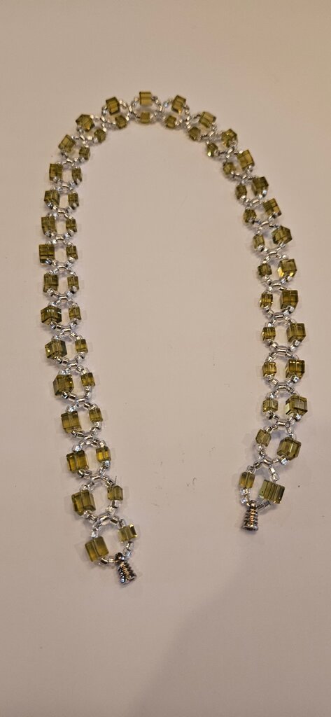 Vintage Green Beaded Necklace