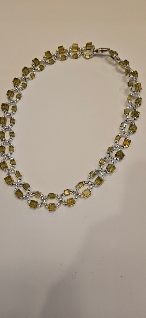 Vintage Green Beaded Necklace