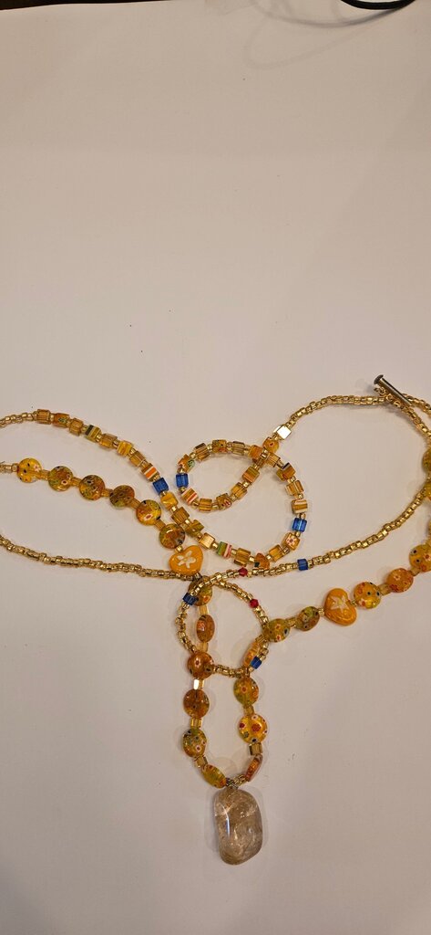 Colorful Beaded Necklace with Pendant