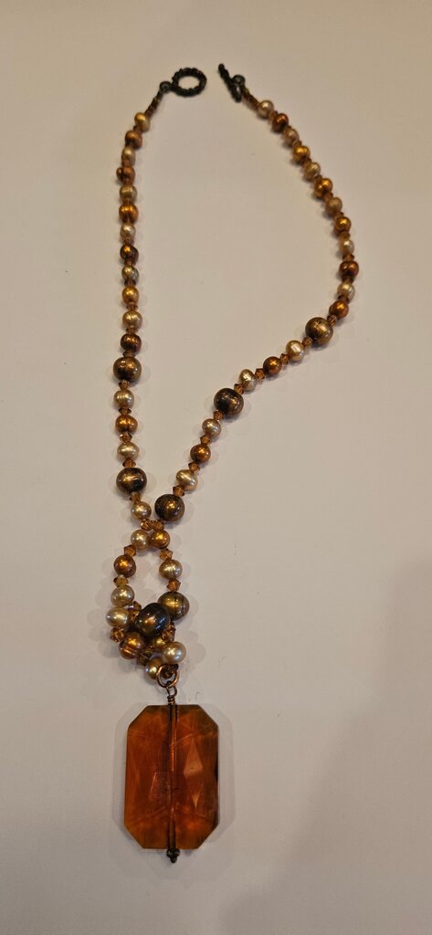 Vintage Amber Beaded Necklace