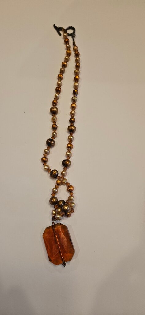 Vintage Amber Beaded Necklace