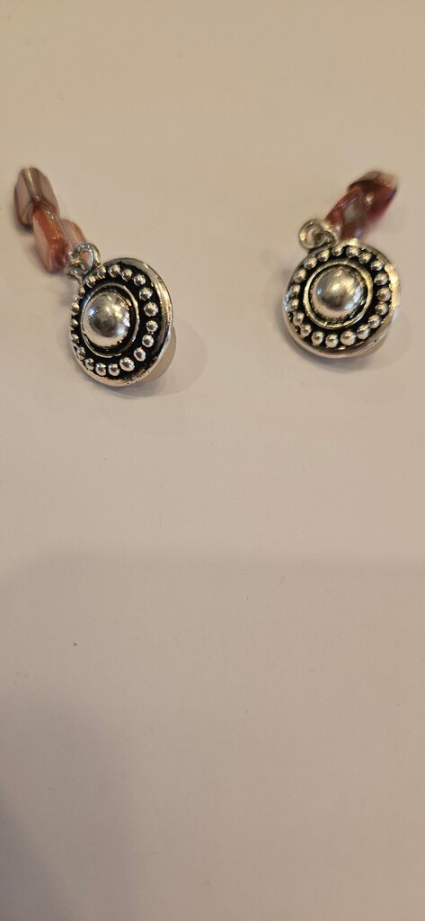 Bohemian Style Drop Earrings with Silver Accents