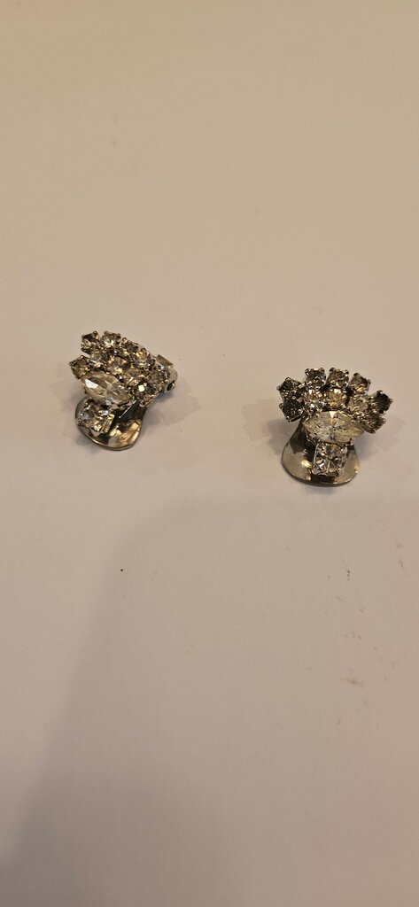 Vintage Rhinestone Clip-On Earrings