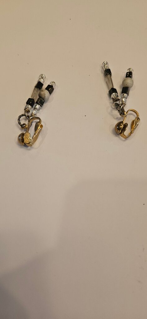 Beaded Dangle Earrings with Gold Hooks