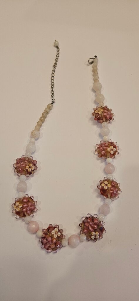 Handcrafted Beaded Necklace with Floral Accents