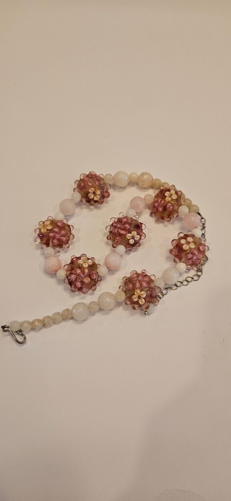 Handcrafted Beaded Necklace with Floral Accents
