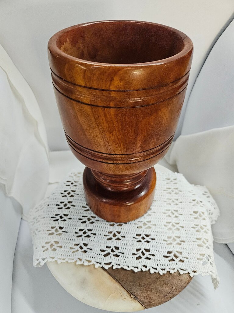 Wooden Mortar Bowl Decorative Bowl/plant holder label