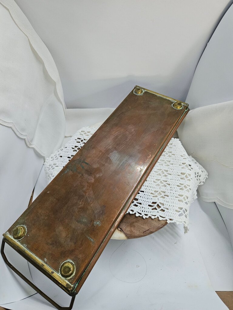 Copper Serving Tray with Handles label
