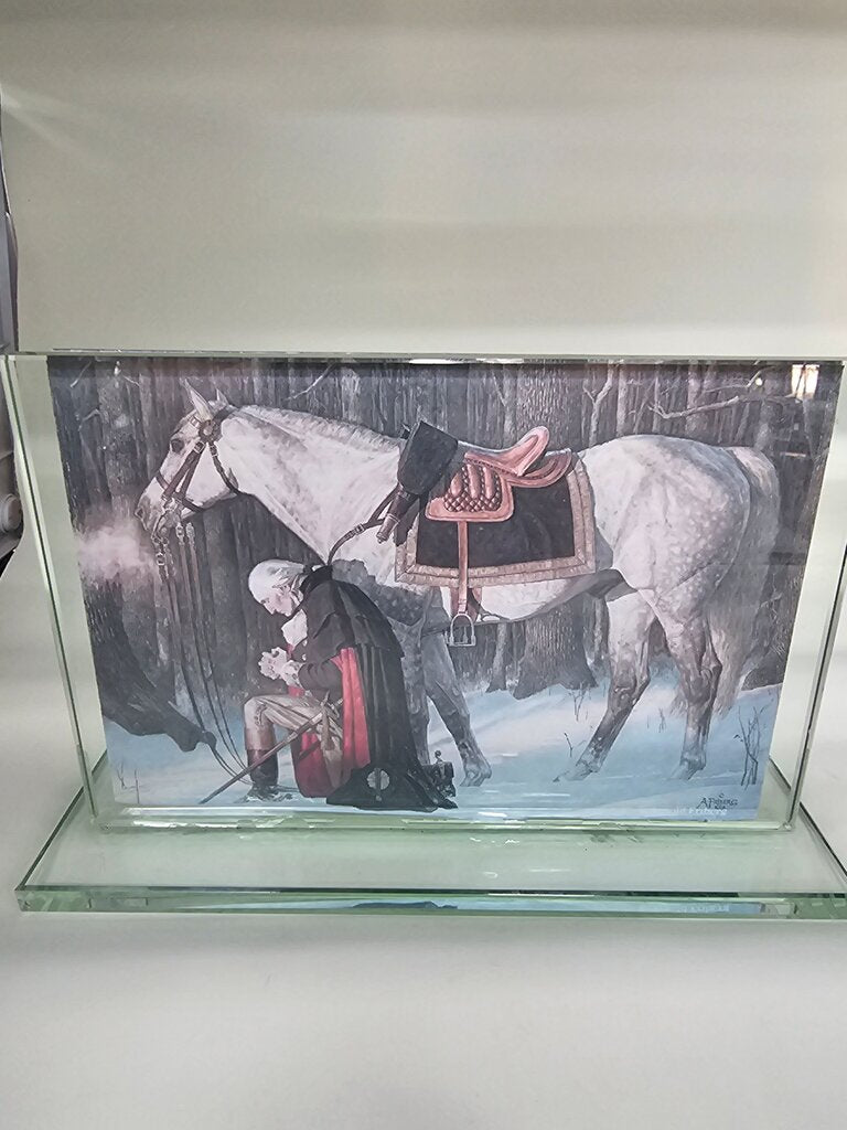 Heavy Glass Frame (Framed Artwork by Arnold Friberg: Winter Scene with Horse) label