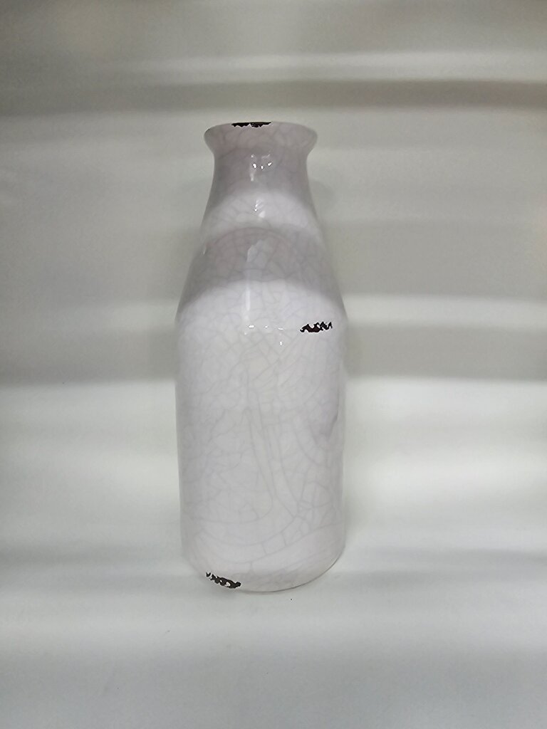 Ceramic Crackle Finish milk bottle shapped Vase label