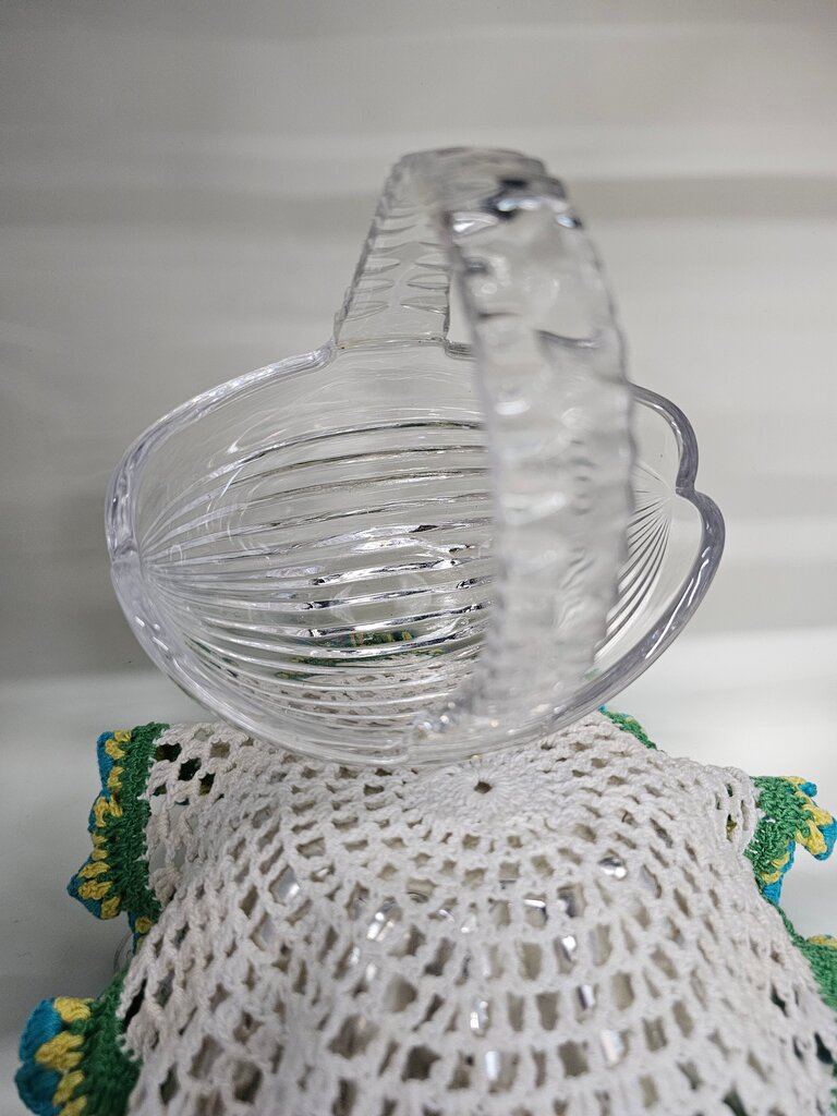 Glass Decorative Basket with Handle label