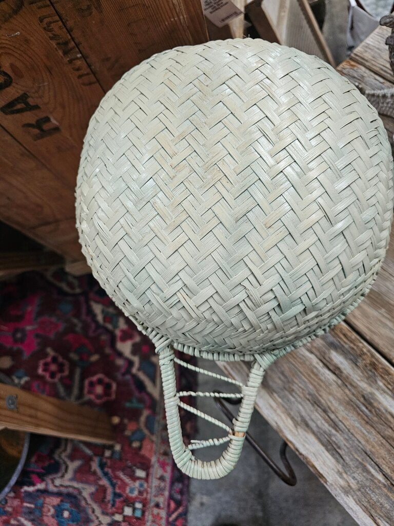 Vintage Asian Style Woven Wicker Baskets label