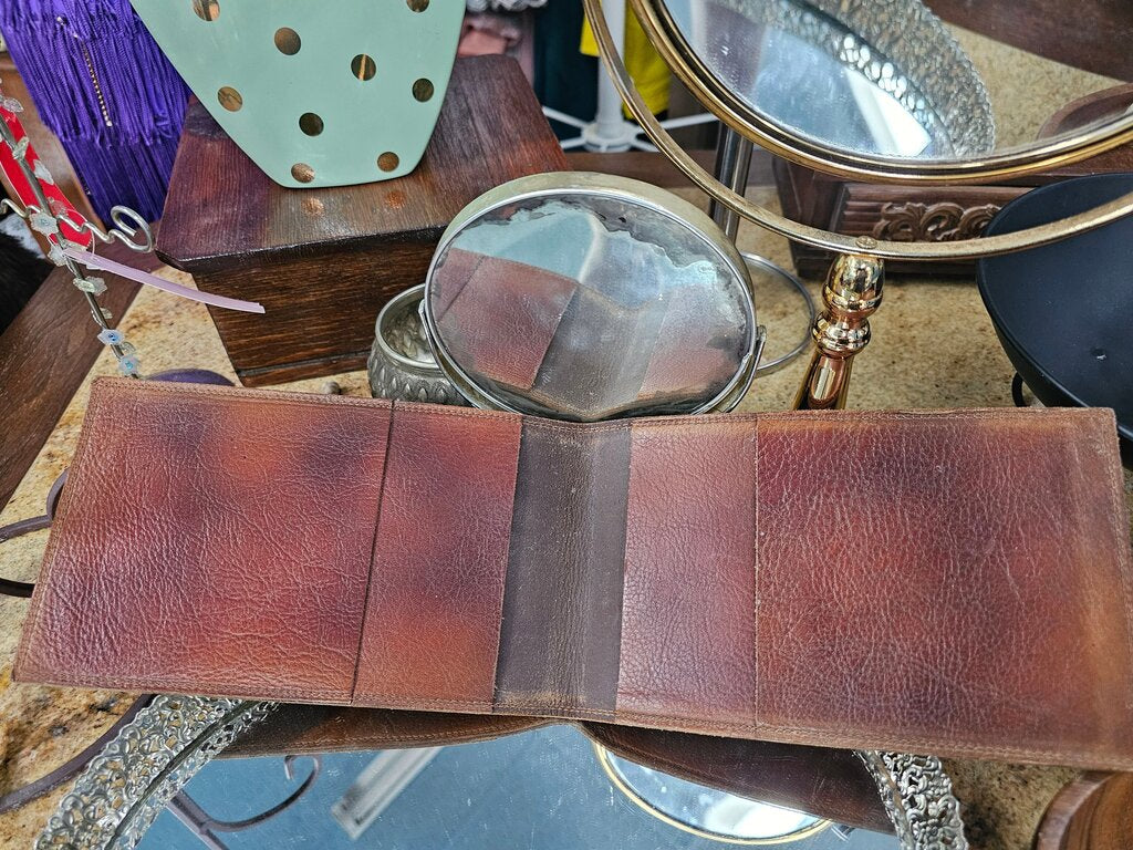 Vintage Leather Wallet Uiberson Better be safe than sorry label