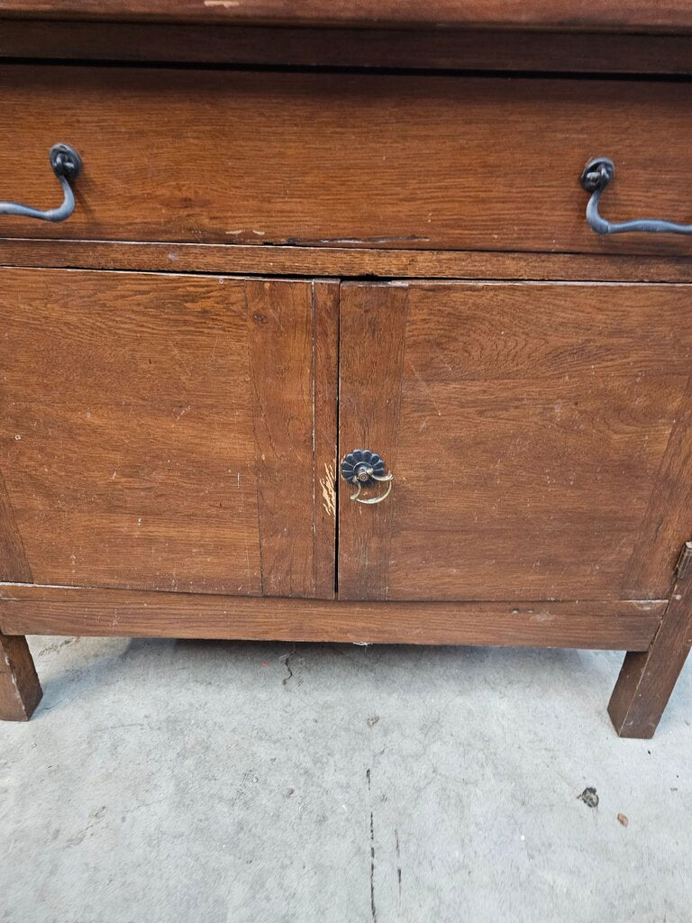 Vintage PROJECT PIECE AS IS Wooden Cabinet with Drawer label