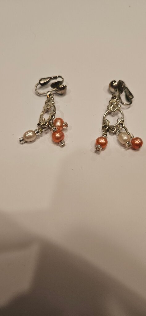 Silver and Pearl Drop Earrings