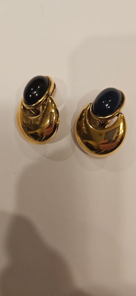 Vintage Statement Earrings Gold and Black
