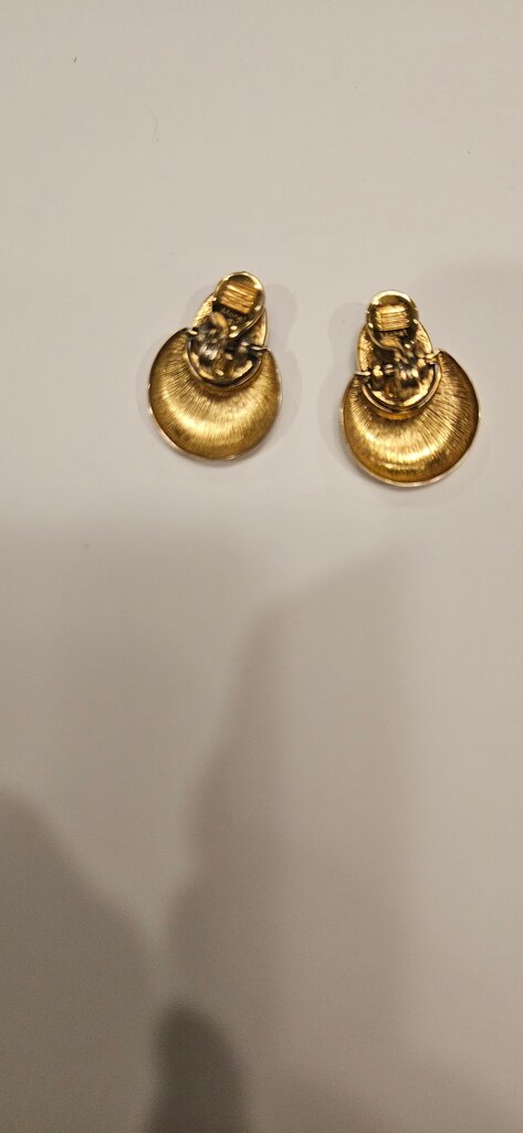 Vintage Statement Earrings Gold and Black