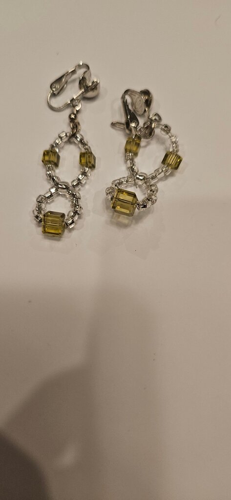 Elegant Yellow Glass Bead Earrings