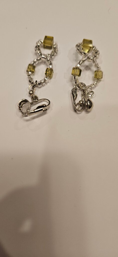 Elegant Yellow Glass Bead Earrings