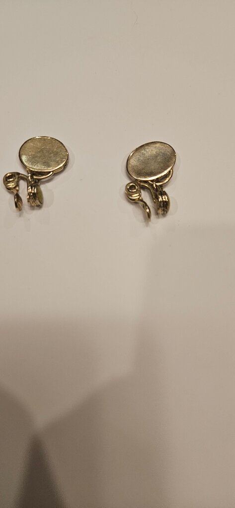 Vintage Yellow Stone Clip-On Earrings