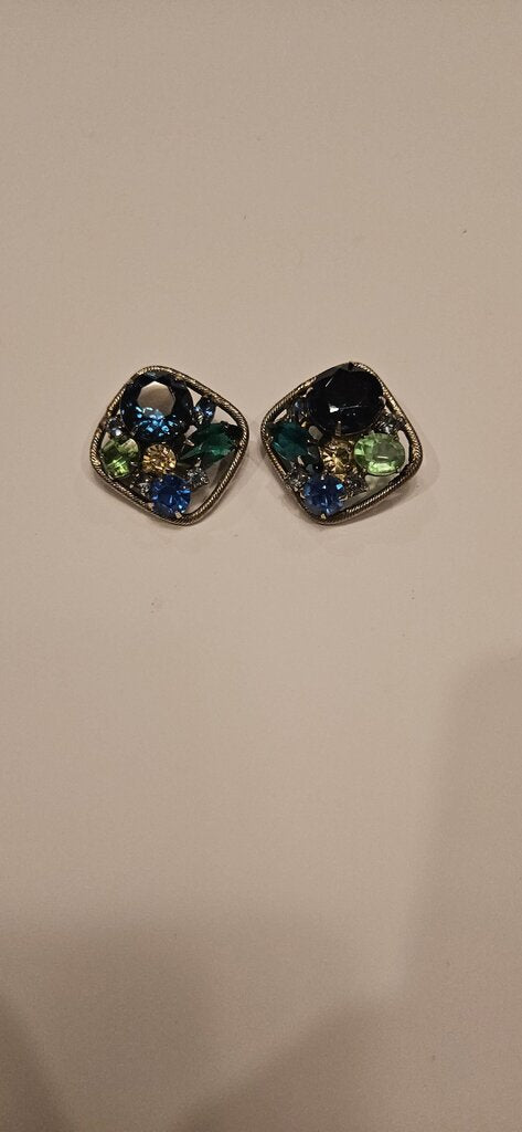 Colorful Vintage Clip-On Earrings