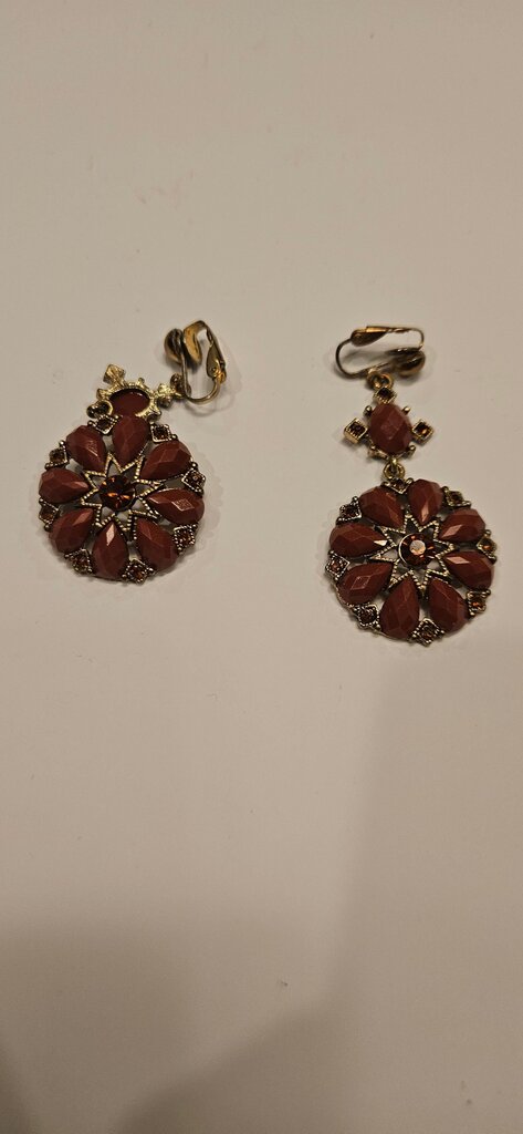 Vintage Red Drop Earrings