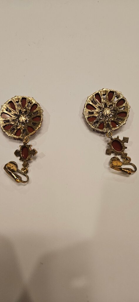 Vintage Red Drop Earrings