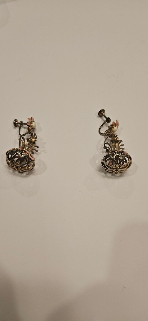 Vintage Floral Clip-On Earrings