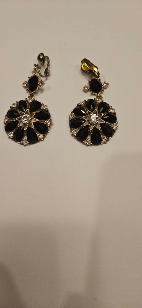 Vintage Black and Gold Earrings