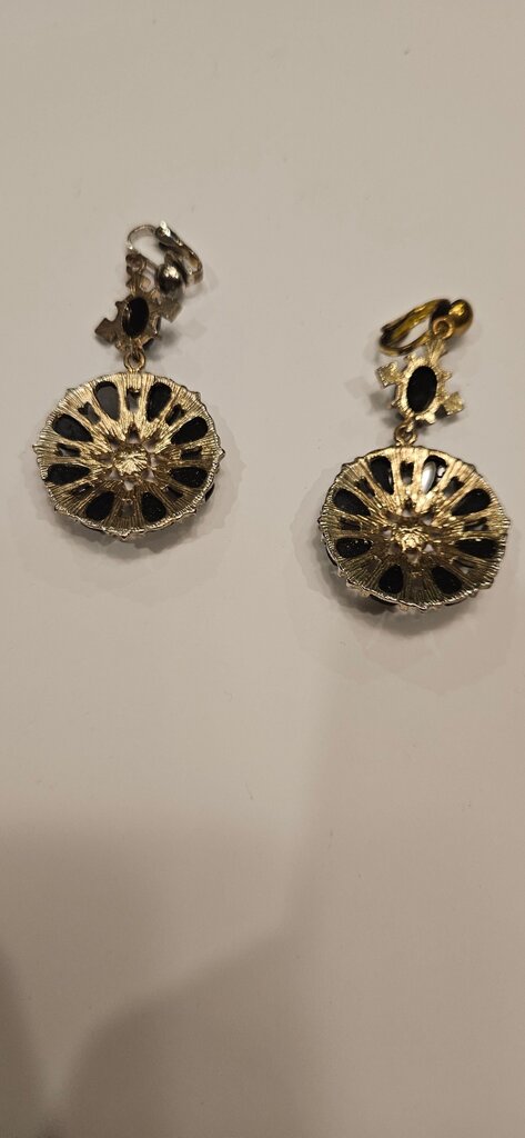 Vintage Black and Gold Earrings