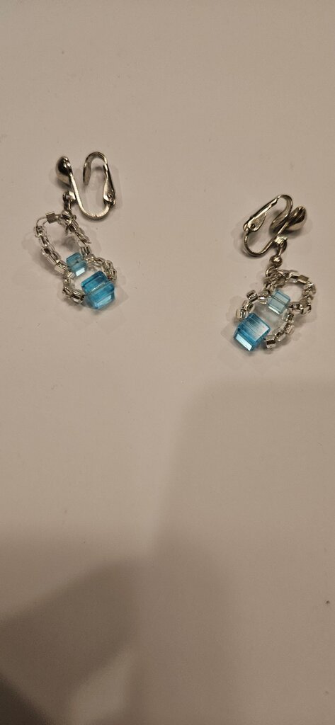 Blue Beaded Earrings