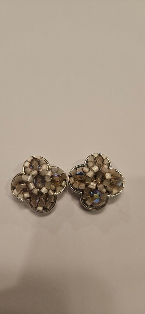Floral Design Clip-On Earrings