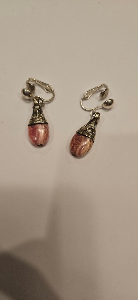 Pink Stone Drop Earrings