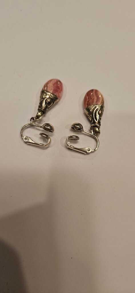 Pink Stone Drop Earrings