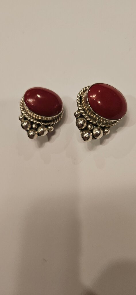 Vintage Red Clip-On Earrings