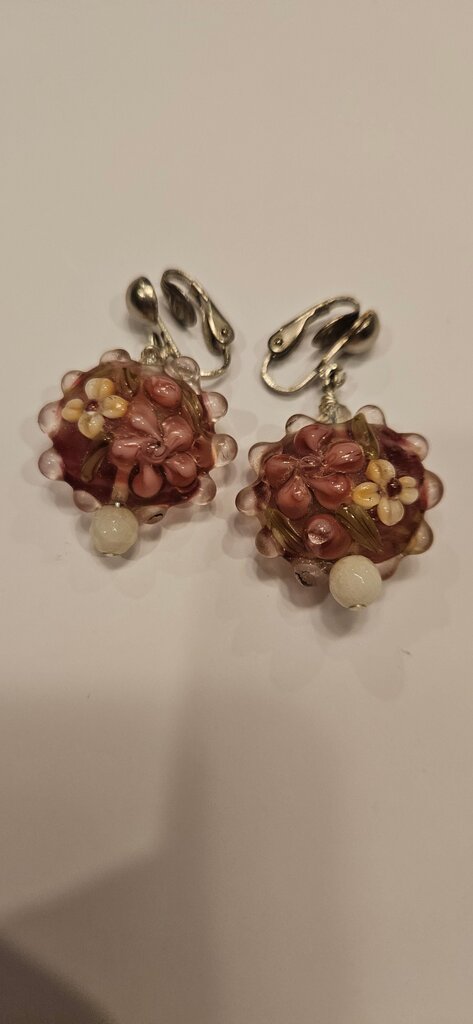 Vintage Floral Clip-On Earrings