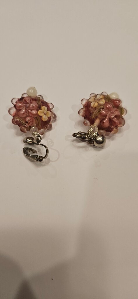Vintage Floral Clip-On Earrings