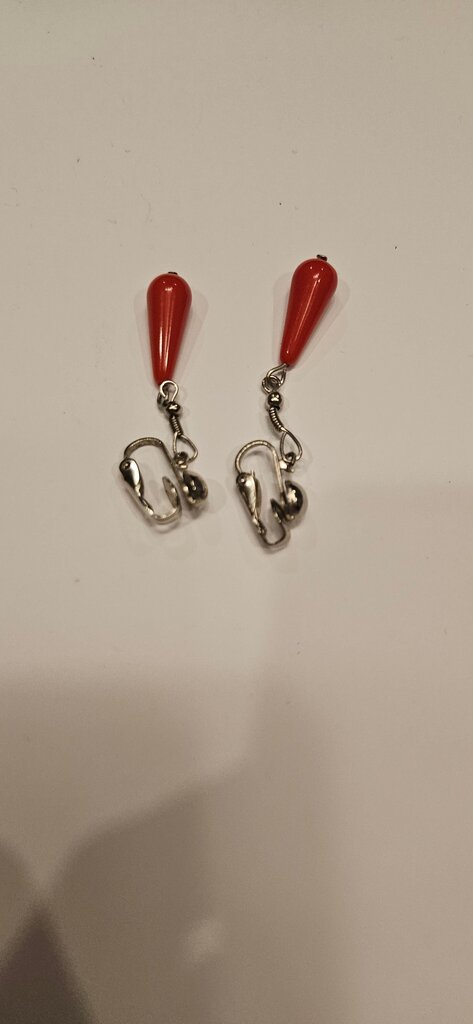 Red Teardrop Earrings